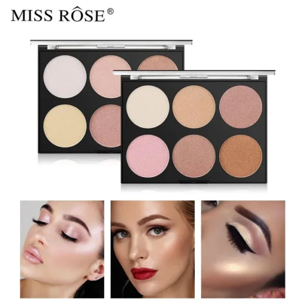 6 In 1 Miss Rose Ultimate Glow Highlighter Kit For Face Smoothness